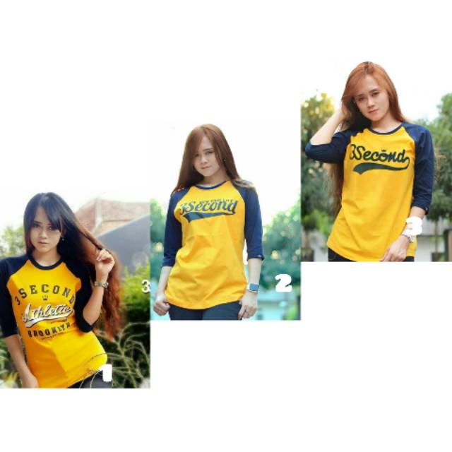 Raglan 3second wanita Kualitas terbaik / baju 3second wanita Kualitas terbaik / kaos 3second wanita