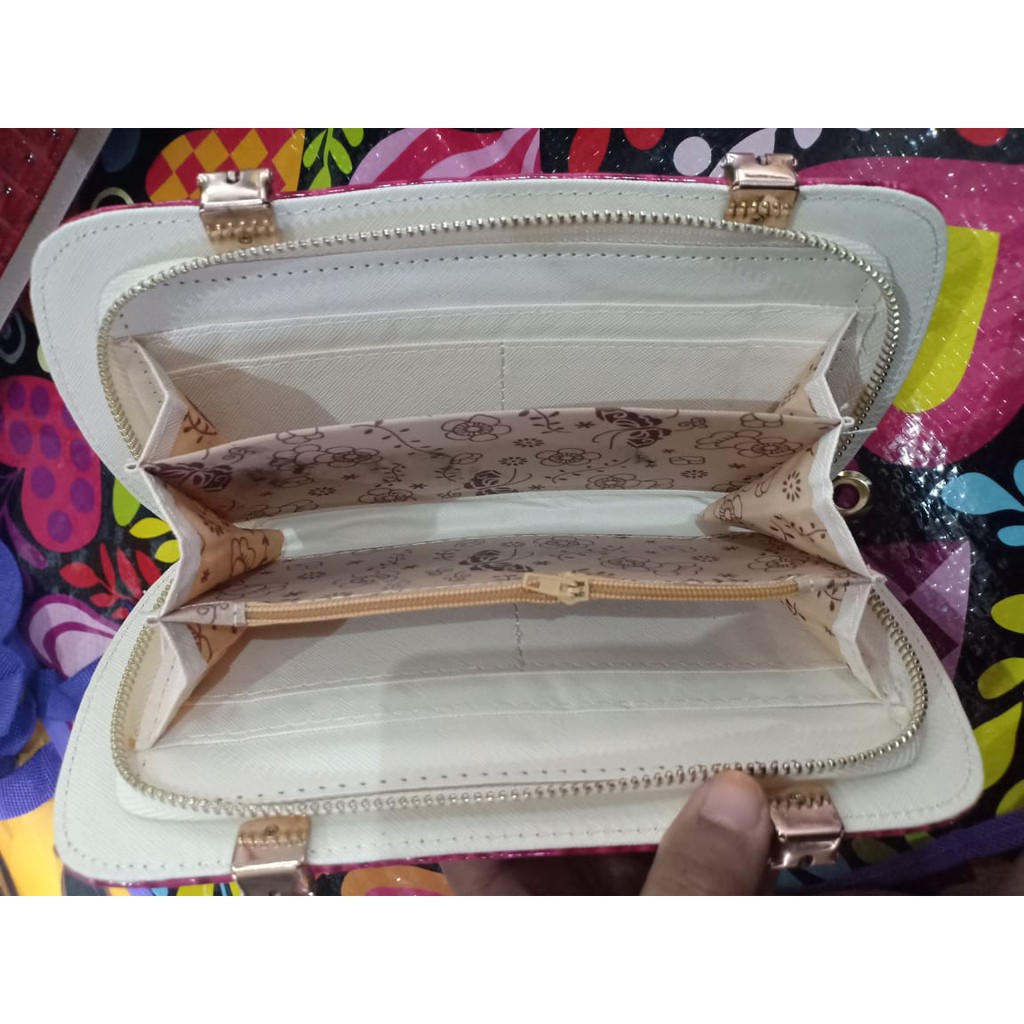 Dompet wanita termurah motif mutiara 1resleting import 1309