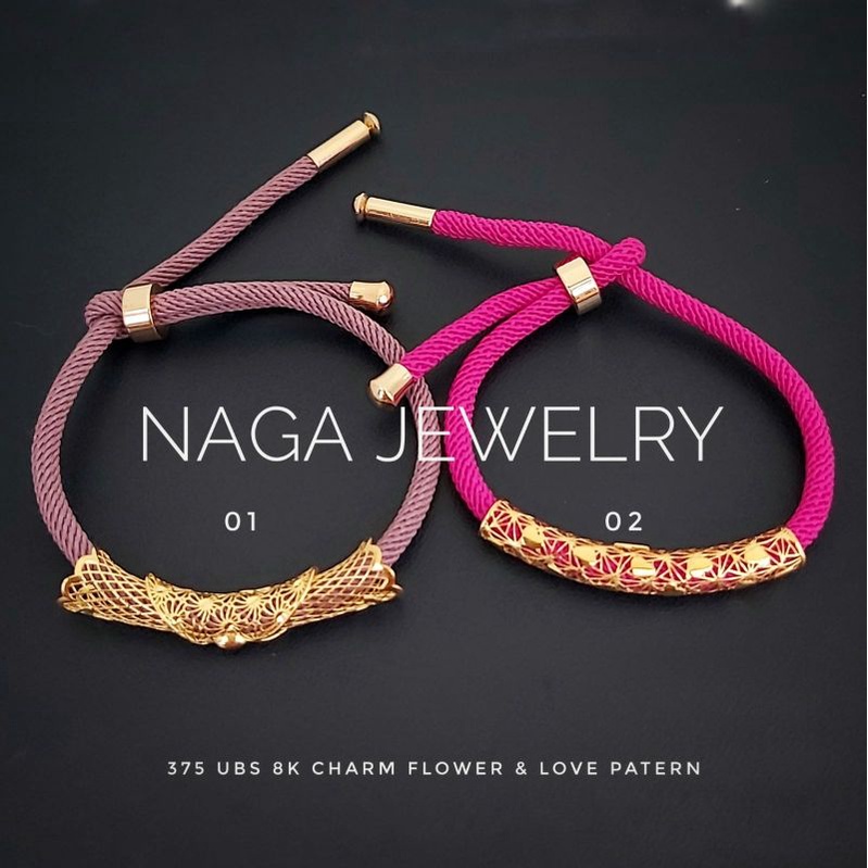 GELANG TALI & AKSESORIS EMAS KADAR 375