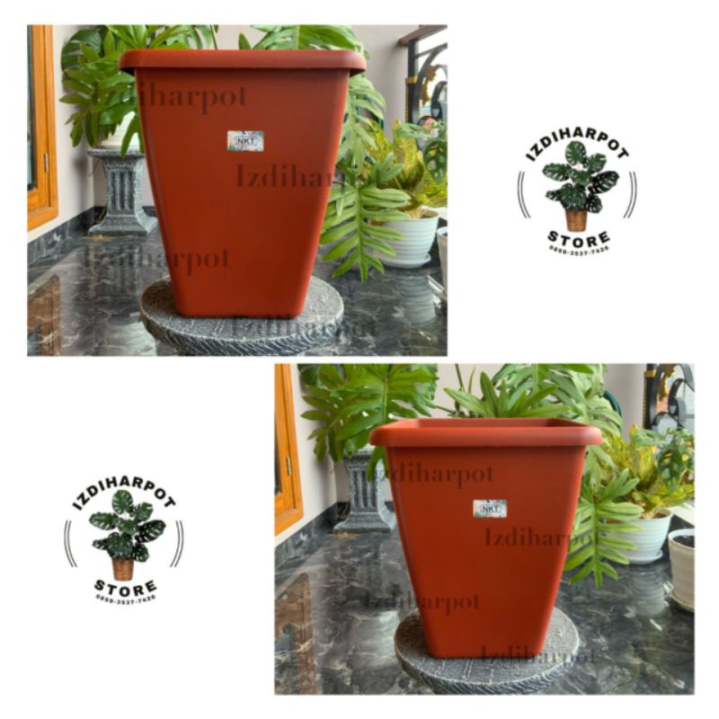 pot bunga tanaman kotak tinggi HOYA 40 MERAH BATA diameter 31cm - NKT HOYA