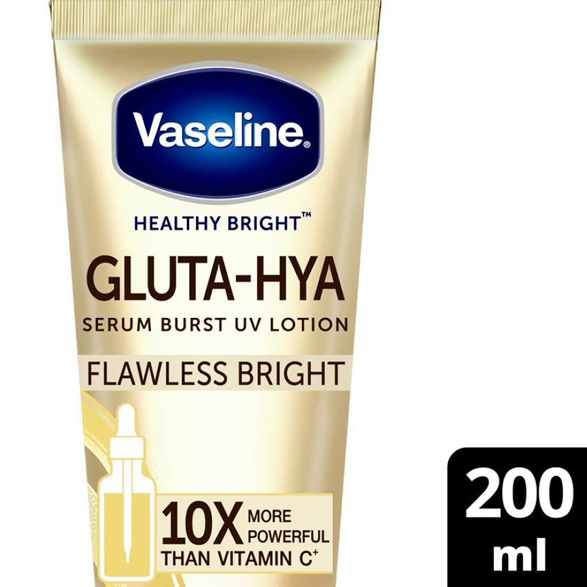 VASELINE Body Lotion Gluta-Hya Gluta Hya Hyaluron Niacinamide Serum Burst UV Dewy Radiance / Flawless Bright 200ml 200 ml 300 ml 330ml- Losion Badan Healthy Bright