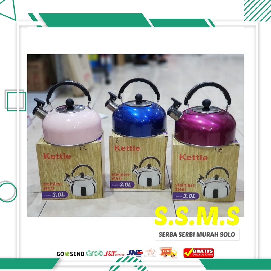 Teko Siul 3 Liter/Teko Bunyi Siul Stainless/Teko Pemanas Air