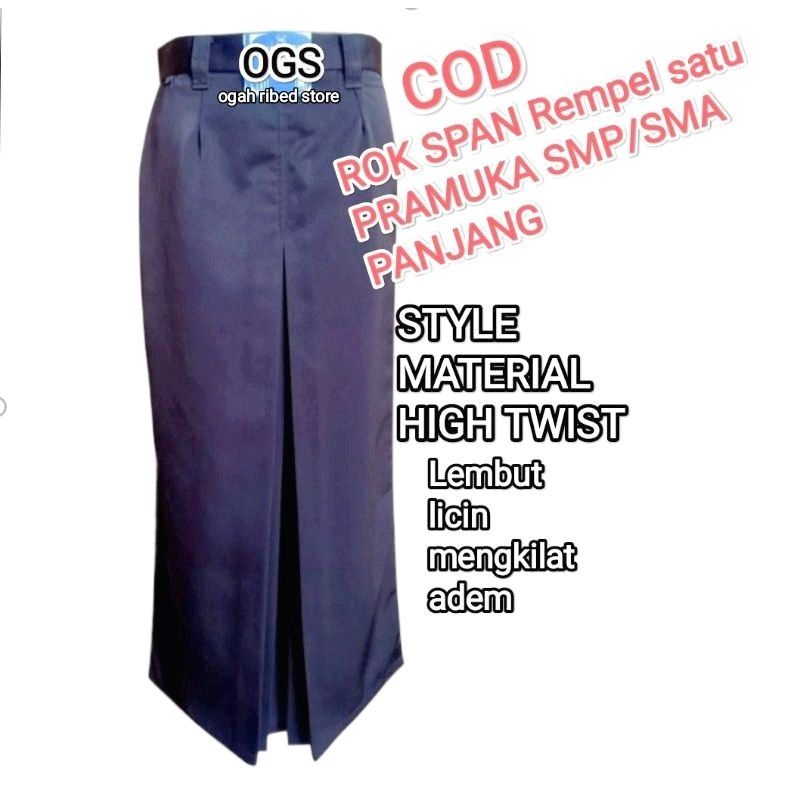 Seragam Sekolah Pramuka ROK SPAN SMP/SMA  Rempel 1 tanpa karet pinggang#rok span pramuka SMP SMA#rok