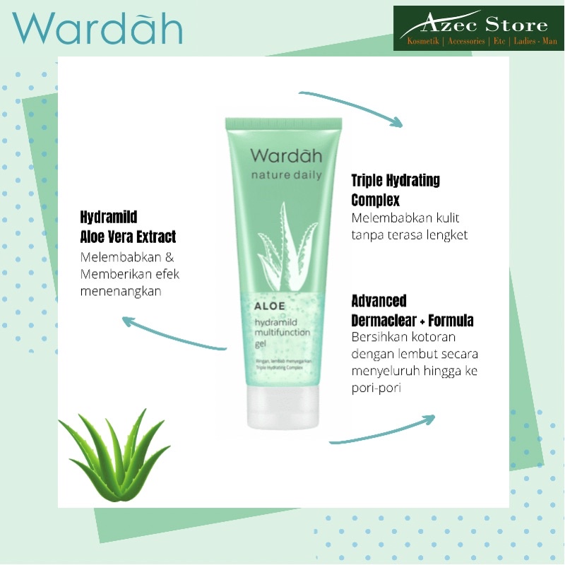 Wardah Aloe Vera Hydramild Multifunction Gel 100ml Hydrating Nature Daily