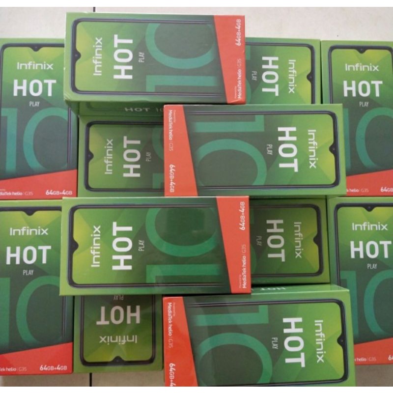 HP INFINIX HOT 10 PLAY RAM 4/64GB BATERAI 6000mAh MEDIATEX HELIO G25 GARANSI RESMI INFINIX