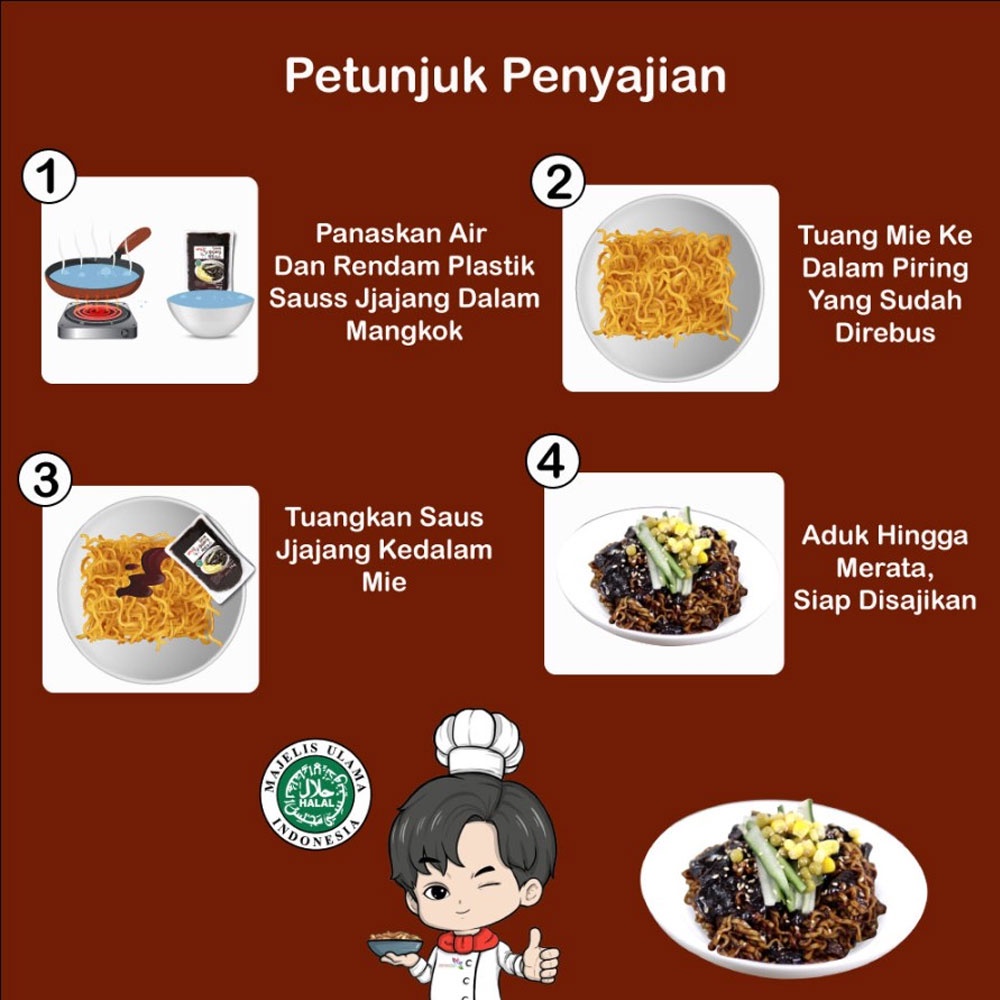 Saus Jjajang Halal Pasta Kedelai Hitam 1kg Saus jjajangmyeon Oppa!Oppa