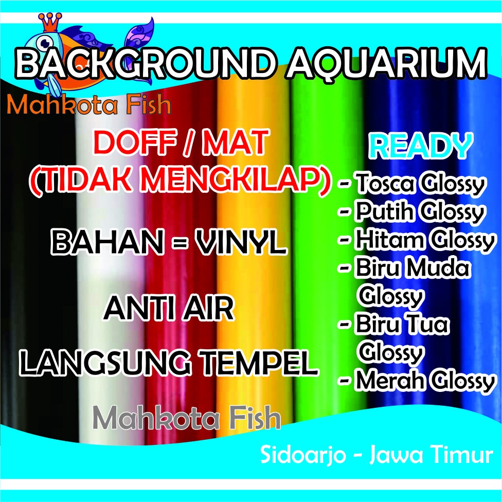 Background Aquarium MURAH (DOFF / MATE = Tidak Mengkilap) | Background Aquascape GRATIS PACKING KARDUS