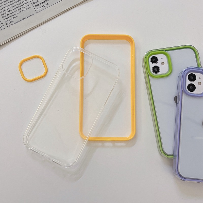 3in1 Hard Case Pelindung Lensa Warna Permen Untuk IPhone 6 6S Plus 7 8 Plus X XR XS Max 11 Pro Max SE 12 13 Pro Max