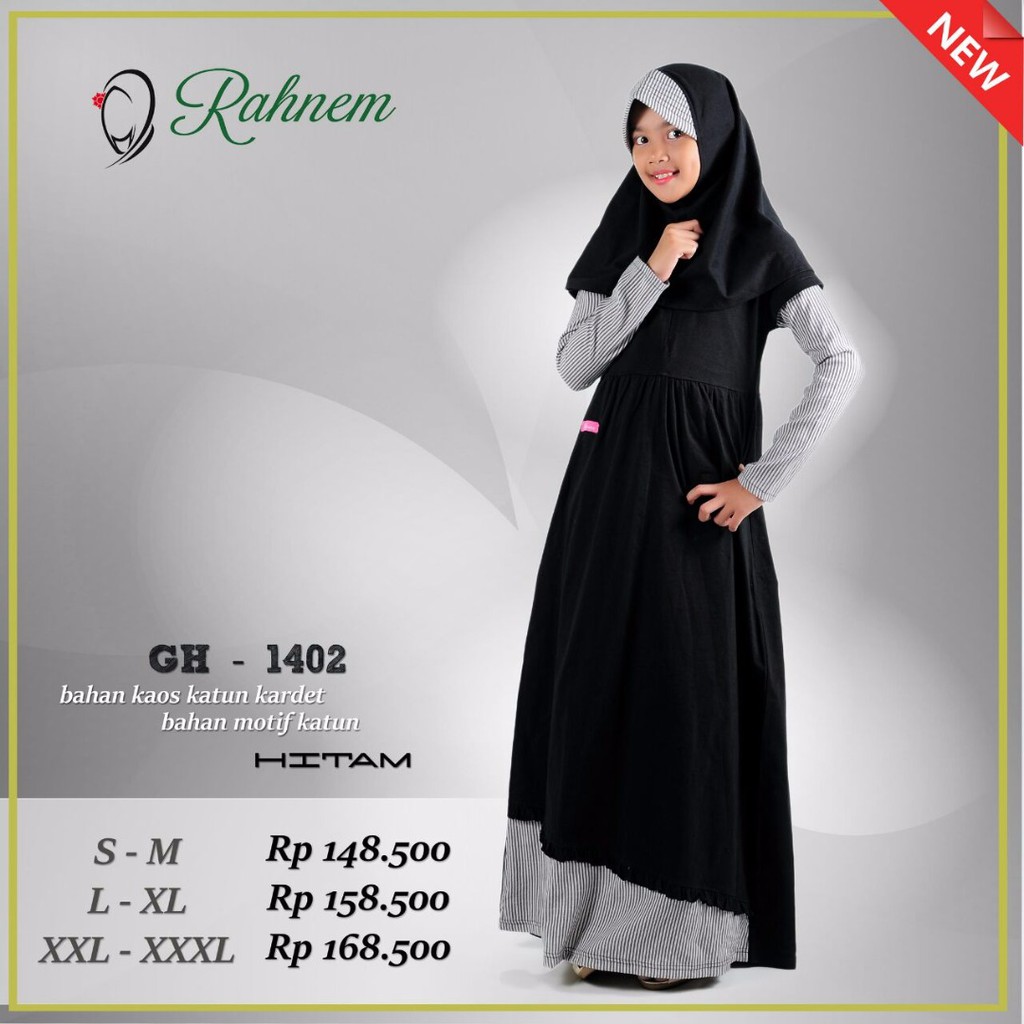 BAJU MUSLIM ANAK PEREMPUAN / RAHNEM GH-1402 / FASHION MUSLIM