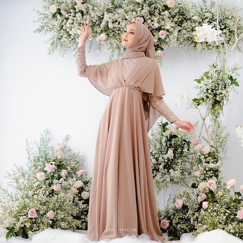 Preloved Dress Special Custom by Lyf Official + Pashmina Payet (Free Masker Lace Exclusive)