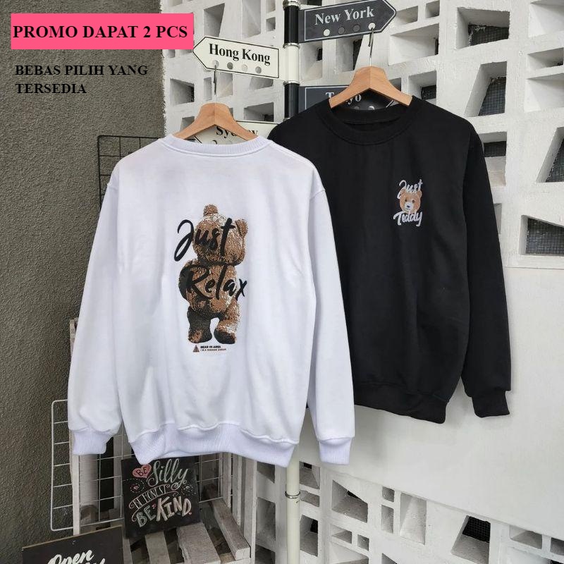 SWEATER OVERSIZE JUST RELAX BEAR | SWEATER TEDDY BEAR PRIA WANITA /  SWEATER PRIA / SWEATER WANITA