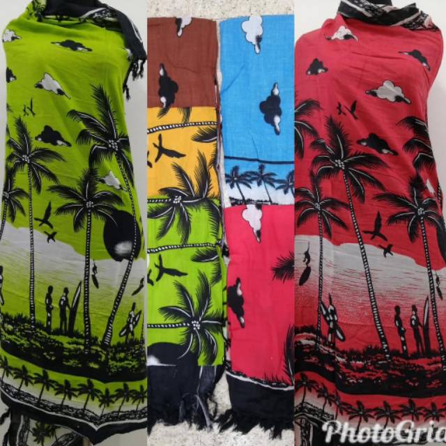 New..Kain Pantai Terbaru Motif Pohon Kelapa