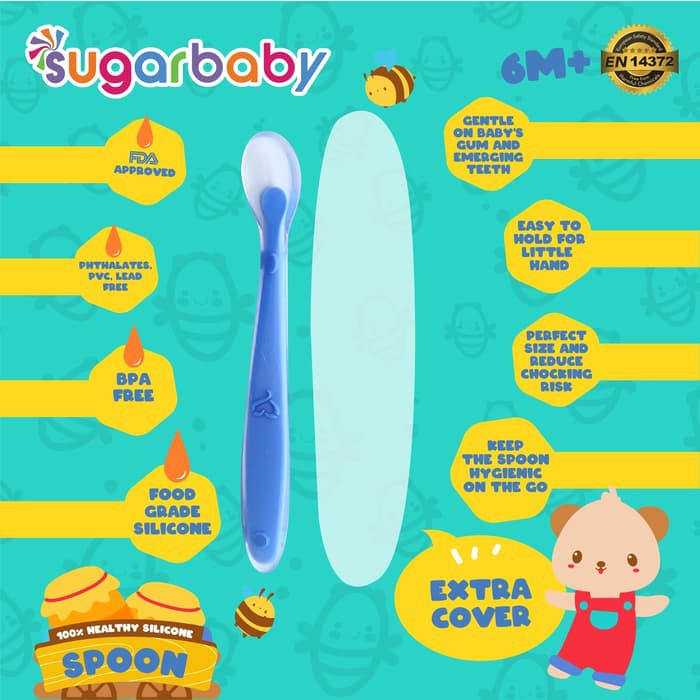 Sugar Baby Healthy Silicone Spoon with case / Sendok dengan Wadah Penyimpan (1pcs)