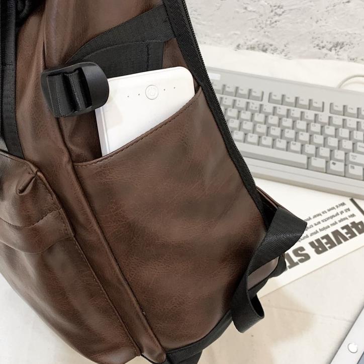 ➩ Tas Ransel Kulit Pria Tas Pria Tas Kulit Pria Backpack Pria BOSTON - HITAM ♦