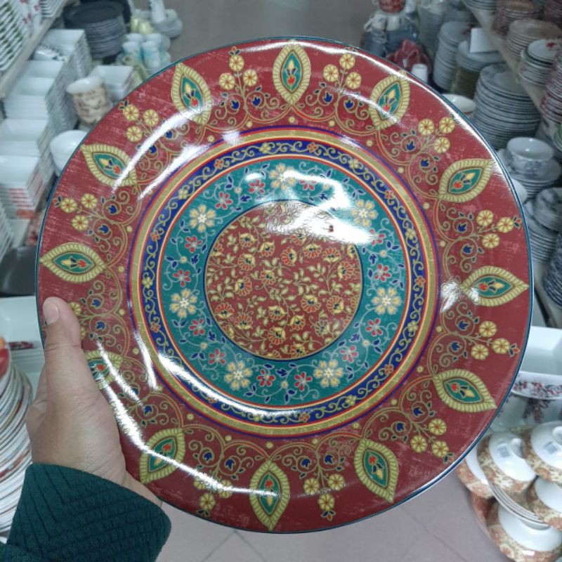 DINNER PLATE PIRING KERAMIK SANGO MOTIF VINTAGE JADUL KOLEKSI HIASAN PAJANGAN DINDING DEKOR DAPUR