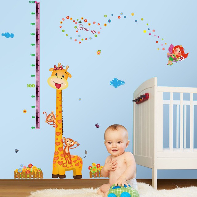 RELIZA WALL STICKER PENGUKUR TINGGI BADAN JERAPAH ANAK GROW UP STIKER DINDING SK9127