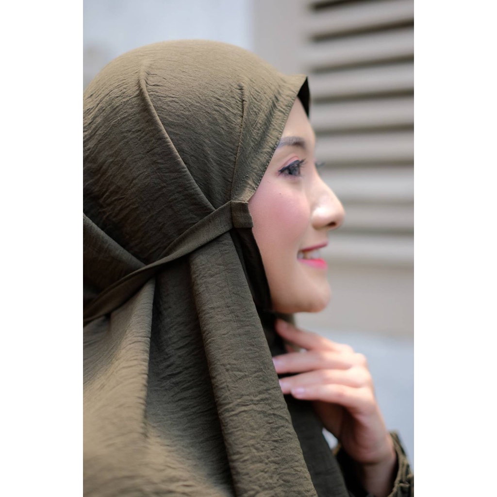 Riskirich Hasya Khimar Jilbab Bergo Uk Standar dan Jumbo Bahan Airflow Crinkle Premium