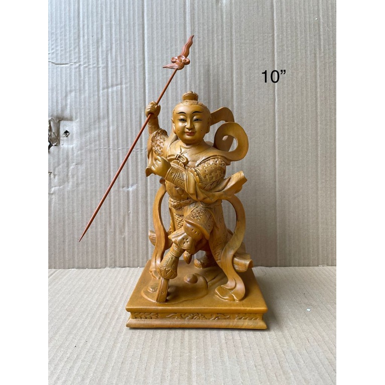 patung dewa naca / locia / nacha - kayu polos - 10 inch