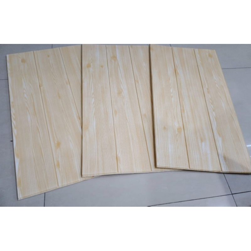 Wallpaper Dinding 3D Foam Motif Kayu Wallpaper Stiker Dinding 3D Foam