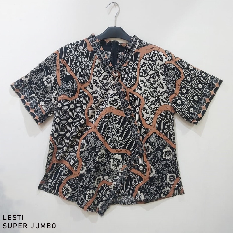 Evercloth Lesti Blouse Wanita Atasan Wanita Baju Batik Wanita Jumbo Top Seragam