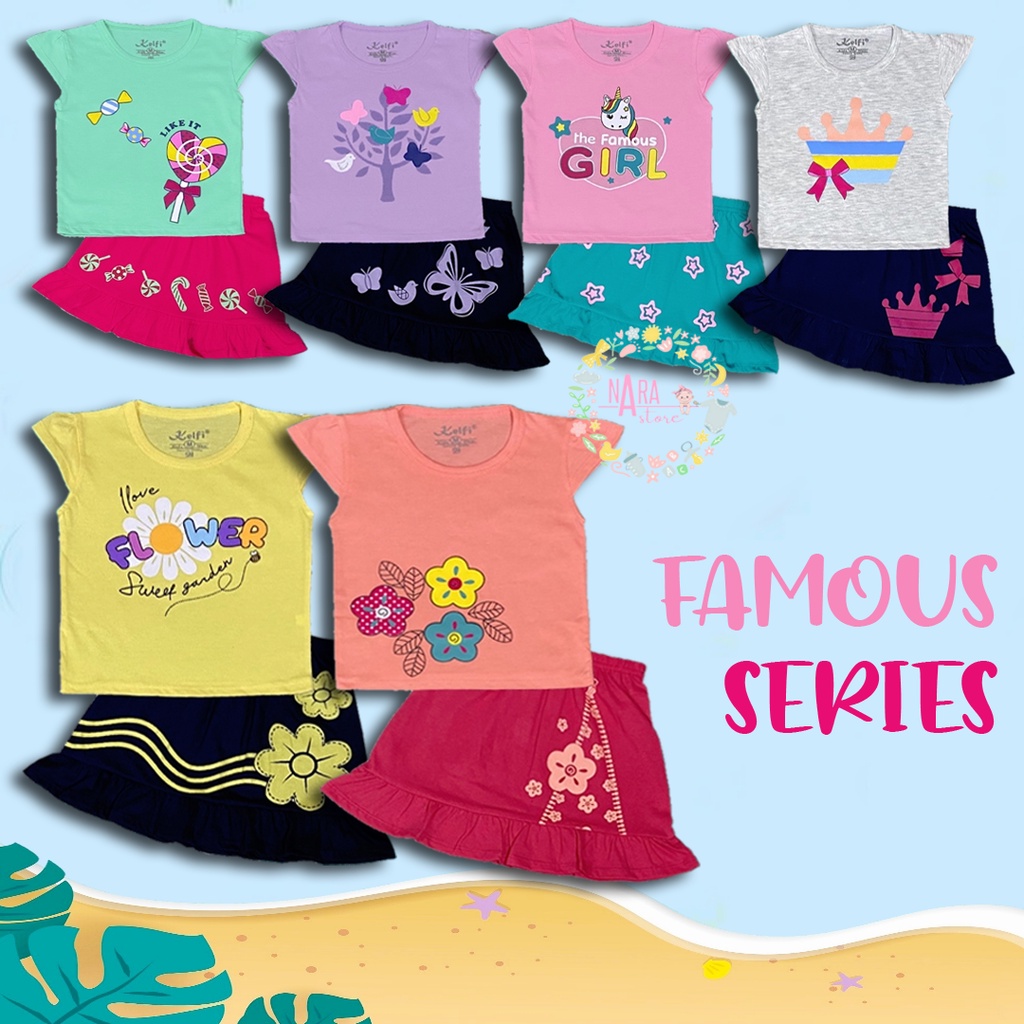 SETELAN BAJU ANAK CEWEK KELFI 1-8TH "FAMOUS EDITION"/SETELAN ROK ANAK KELFI/SETELAN BAJU ANAK KELFI