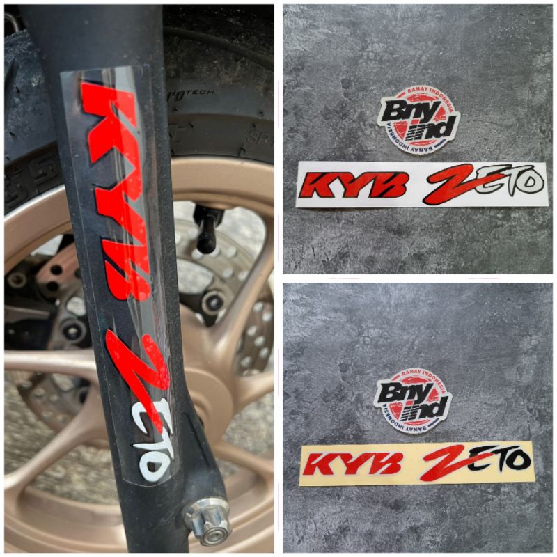 STICKER STIKER SHOCK DEPAN KYB ZETO CUTTING