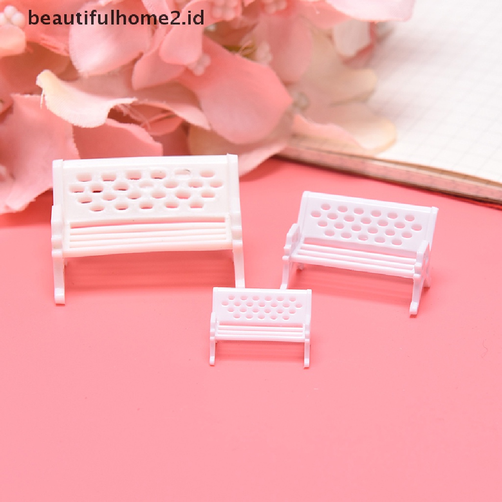 (Beautifulhome2.Id) 3pcs Miniatur Kursi Taman Untuk Dekorasi Micro Landscape