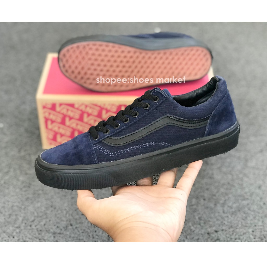VANS OLDSKOOL BLACK MAROON NAVY GREY SOL HITAM WAFFLE DT