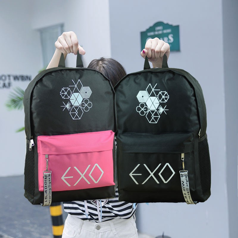 Tas Korean Ransel Punggung Hitam Tas Ransel Wanita EXO Ransel Cewek Remaja Termurah