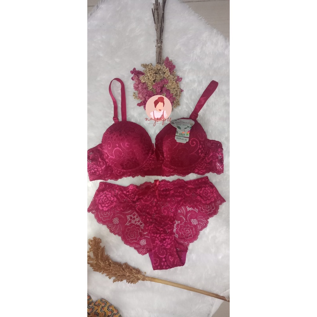 Set BH + CD Renda Celana dalam Bra Import Quality Cup B