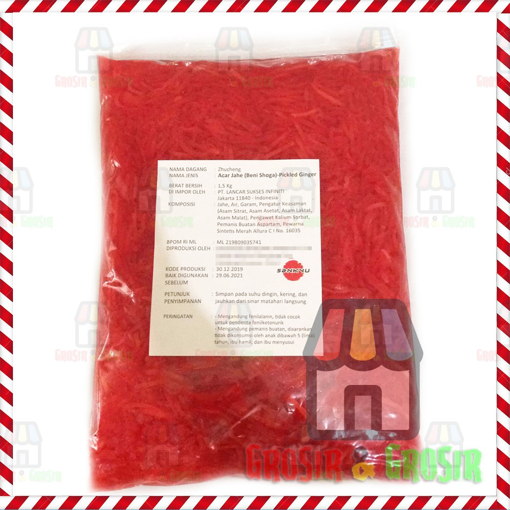 

BENI SHOGA / SUSHI GINGER / JAHE SUSHI - PINK 1,5 KG