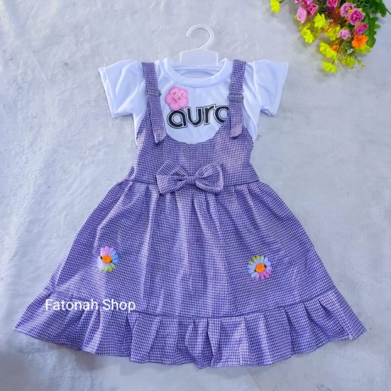 Overall anak 2 3 tahun kodokan rok dress anak cewek perempuan