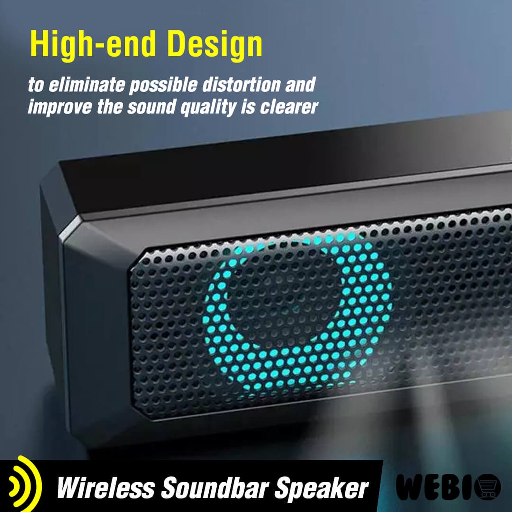 Speaker Bluetooth B20 Spiker Aktif Mini Soundbar Full Bass Portable Speker Blutut RGB LED Portabel