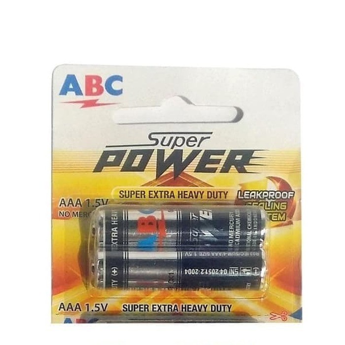 2pcs BATERAI ABC SUPER POWER AAA 1.5 V HITAM - 2PC Batre R03 ABC SPW Hitam