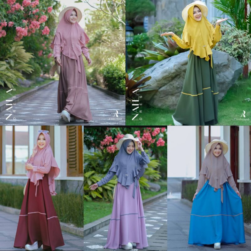 Naila Dress By Isa Hijab//Bahan Wollcrepe ity/Bahan jatuh lembut /Busui Friendly/