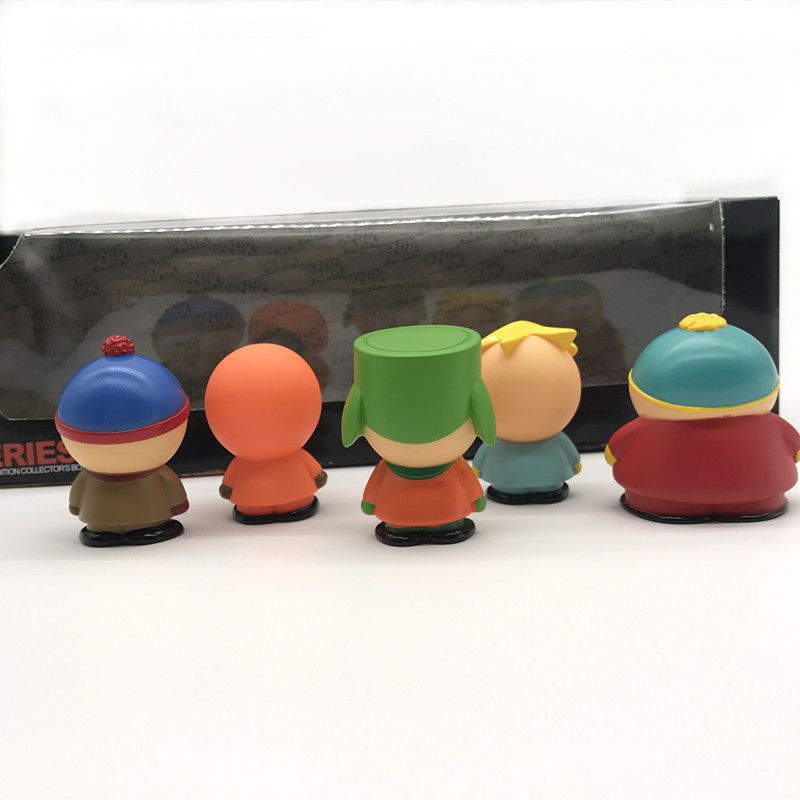 【Ready stock!!!】5Pcs Suit South Park Figures Bad Boys Anime Cartoon Children Toy Car Decoration