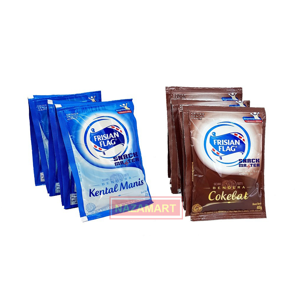 

susu kental manis frisian flag sachet putih & coklat / susu bendera / susu kental manis ( per sachet )