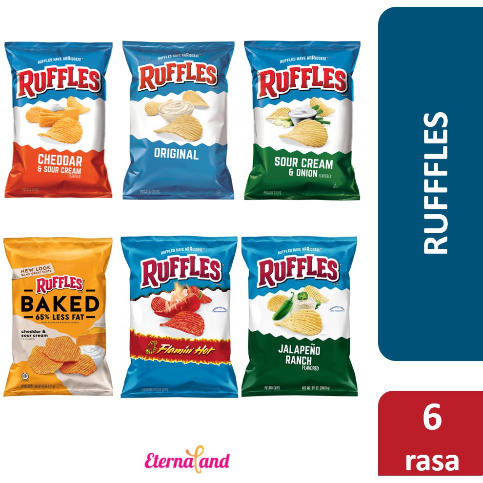 

Ruffles Potatos Chips Snack - Cemilan keripik kentang impor USA