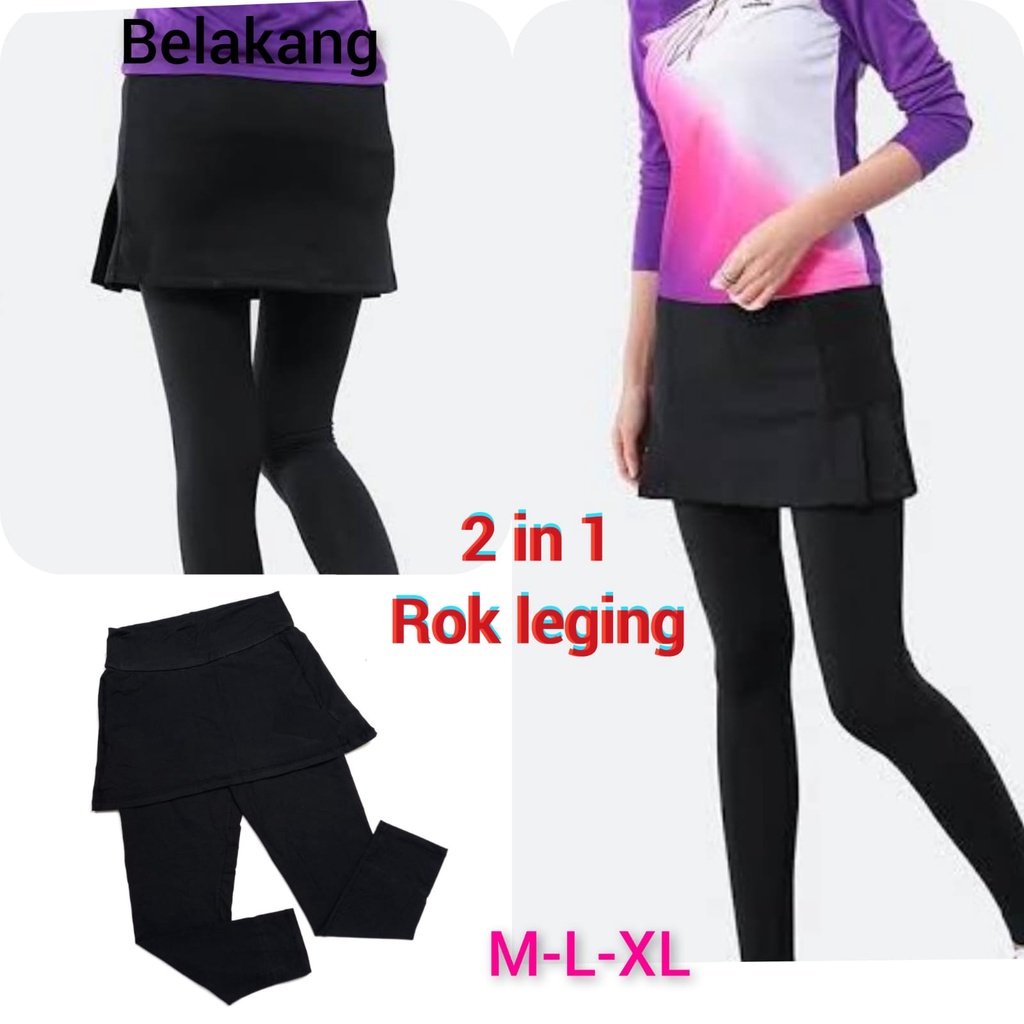 leging rok 2in1 sepasang rok leging sporty leging rok olahraga celana leging rok panjang