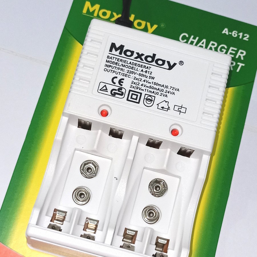 charger maxday cargeran batre AA / AAA / batre kotak  9V / carger batre maxday murah grosir casan batre maxday A-612