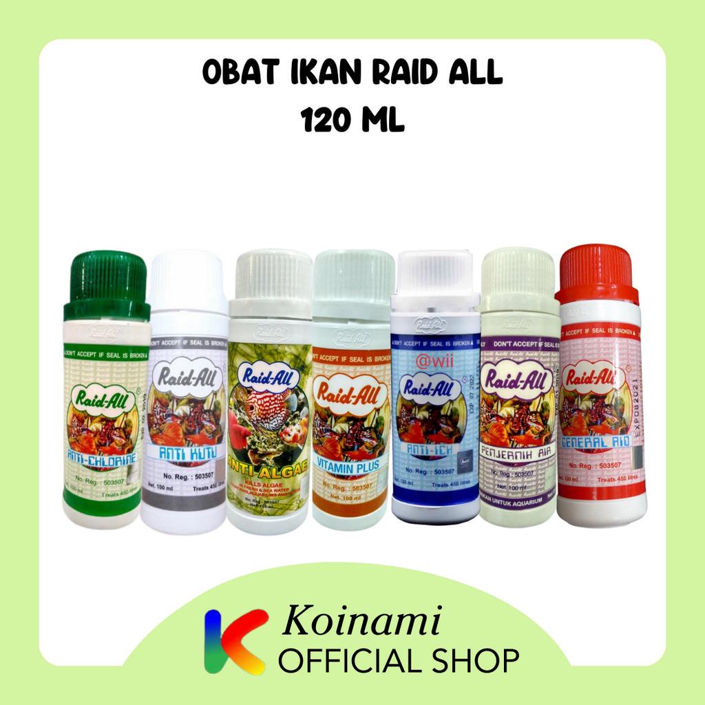 OBAT IKAN RAID ALL 120 ml / LUKA / ANTI CHLORINE  / ANTI ICH / SUPER PK / SUPER BLUE / GENERAL RIO