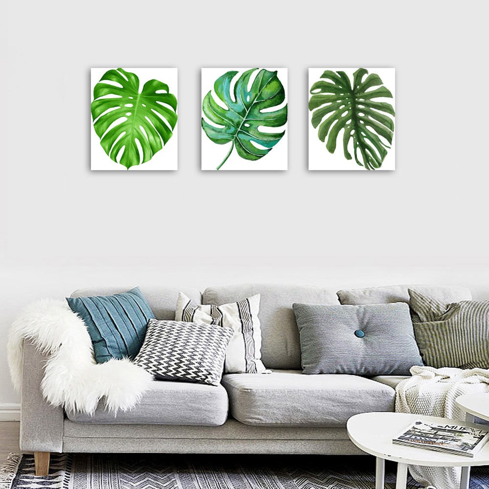 Lukisan Kanvas Daun Minimalis - Hiasan Dinding Canvas