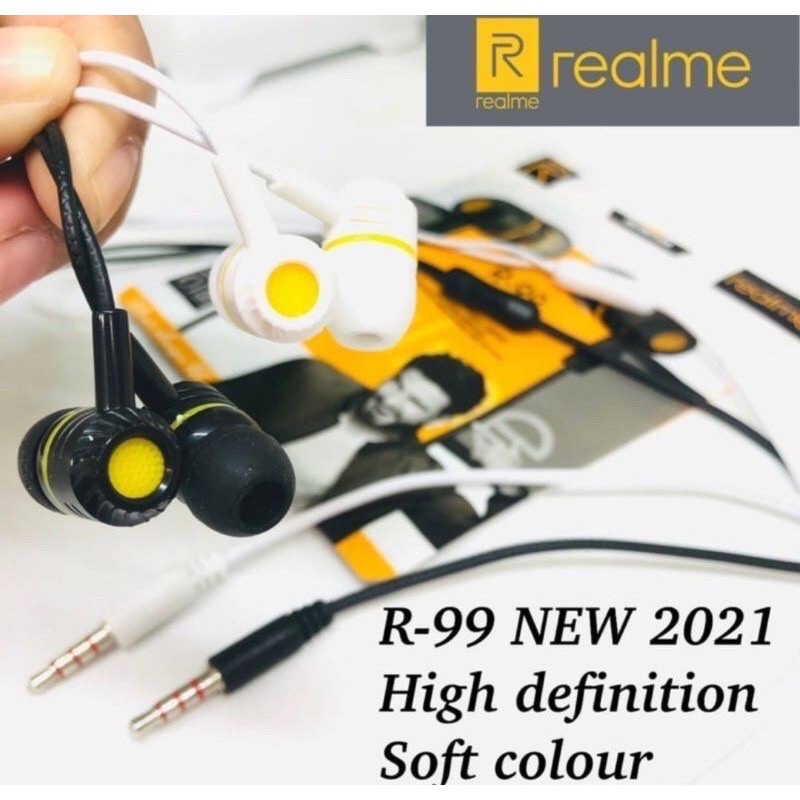 Headset Realme R-99 Handsfree Realme R-99 Earphone Superbass