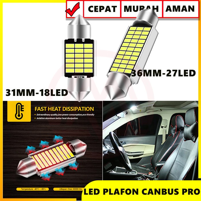 SALE!!! ORIGINAL LAMPU LED KABIN PLAFON FESTOON COB PLASMA 24 TITIK TERANG UNIVERSAL - LED PLAFON CANBUS ULTRA BRIGHT PRO 18 LED 27 LED 31MM 36MM LED FESTOON - Lampu Interior Mobil LED COB Dome Light - Lampu Mobil Headlight LED - INTERIOR MOBIL LED KABIN