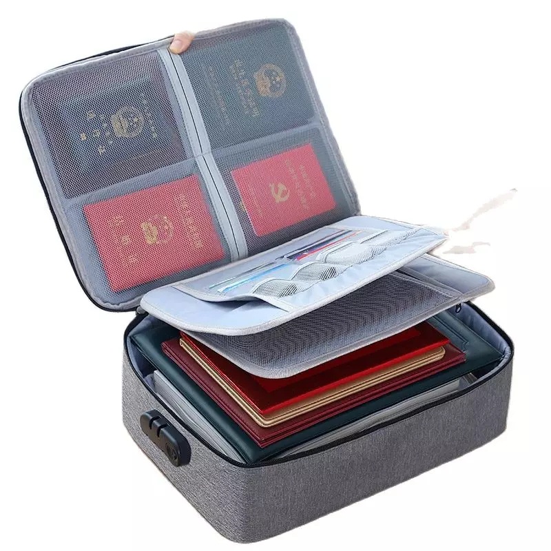 Tas Dokumen Travel Bag document Storage Box dengan Password Document Traveling Bag Koper Dokumen