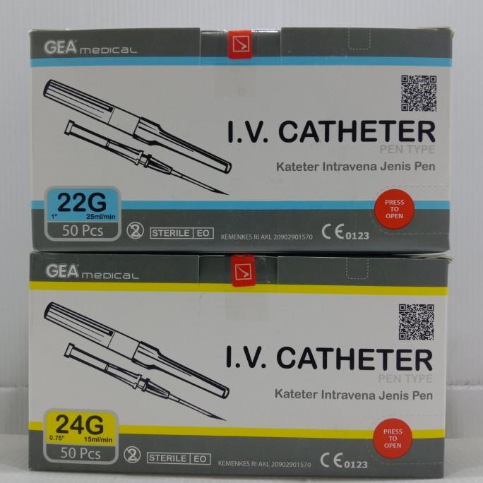 jarum infus abbocath GEA 18g, 20g, 22g, 24g isi 50pcs