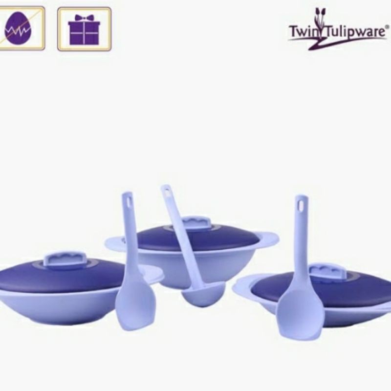 Promo Fine serving set twin tulipware mangkok wadah saji set
