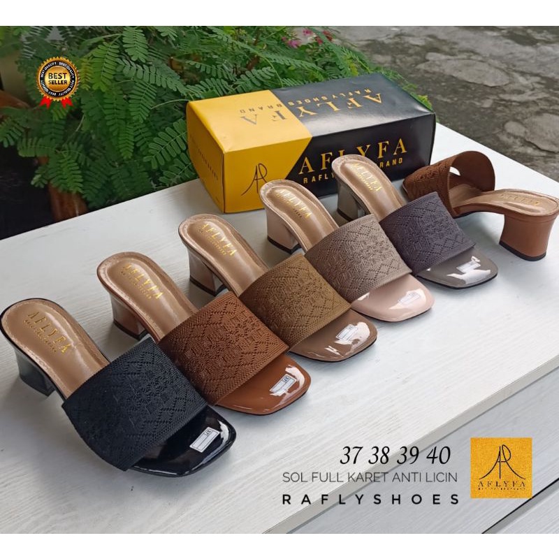 heels Hak Slop Rajut Wanita AFLYFA