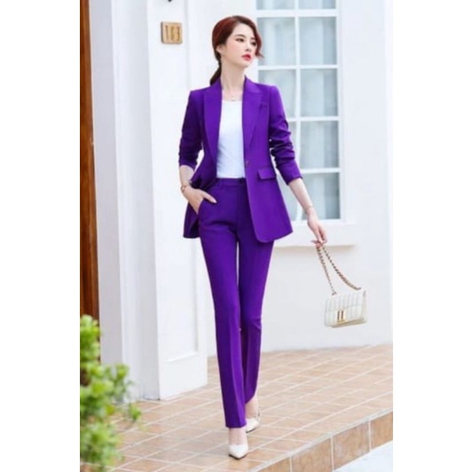 jas/Blazer wanita formal Ungu