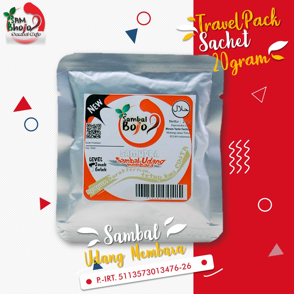 

Sambal Udang - Udang Pedas - Sambal Kemasan Sachet Travelpack 20gr
